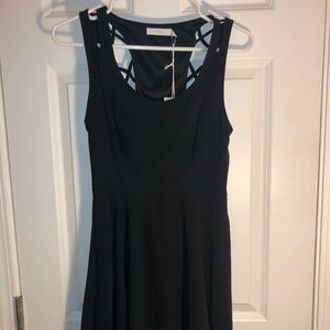 Lush Black Dress with Cross Back Detail - NWT